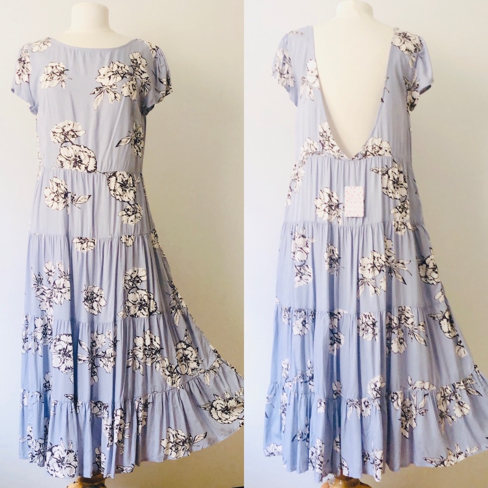 NEW Free People Rita Tiered Floral Midi Dress $128 - Picture 8 of 8